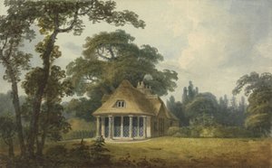 Ett sommarhus med gallerfönster i hel längd