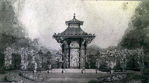 Design för en voljär och pergola i kinesisk stil av Humphry Repton