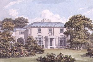 Design för norra fronten av ett hus på Clapham Common för William Holme (akvarell) (par 85987) av Humphry Repton