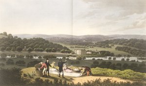 General View of Longleat från Prospect Hill, från "Fragment on theory and practice of landscape gardening", pub. 1816 av Humphry Repton