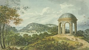 Scen nära templet, från Röda boken för Antony House, ca 1812 (wc på papper)
