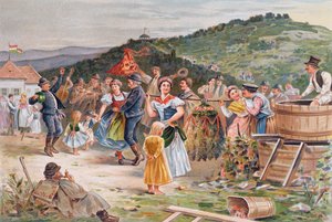 Festival för att fira vinskörden i Ungern av Hungarian School