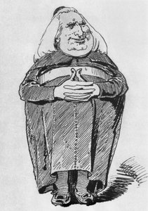 Franz Liszt (1811-86) som abbot, karikatyr från Borsszem Janko, 27 juli 1870