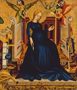 Maria Gravida, fragment av en panel från Németújvár, 1409 (äggtempera på panel)