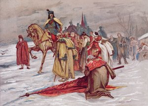 Rakoczi Ferenc tar farväl av sitt folk när han går i exil i februari 1711, ca 1900 av Hungarian School
