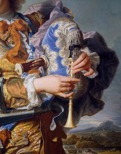 Gaspard de Gueidan spelar säckpipa, ca 1735, av Hyacinthe Rigaud (1659-1743), olja på duk. Detalj. Frankrike av Hyacinthe Francois Rigaud