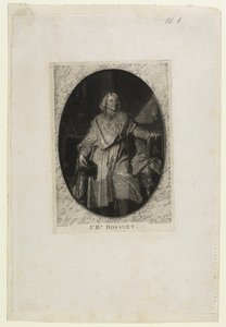 J.B. Bossuet (till fots), graverad av Jean-Baptiste de Grateloup, 1771 (mezzotint, akvatint & torrnål på chine collé) av Hyacinthe Francois Rigaud