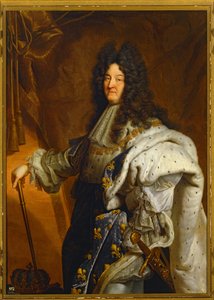 Ludvig XIV, kung av Frankrike (målning på duk) av Hyacinthe Francois Rigaud
