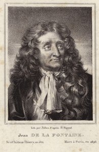 Porträtt av Jean de La Fontaine av Hyacinthe Francois Rigaud