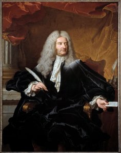 Porträtt av Louis Germain de Chauvelin (1685-1762), markis de Grosbois, utrikesminister och sälvaktsmålning av Hyacinthe Rigaud (1659-1743) 1727 sön. 1,11x1,46 m Toulouse Augustins Museum - Porträtt av Louis Germain de Ch av Hyacinthe Francois Rigaud