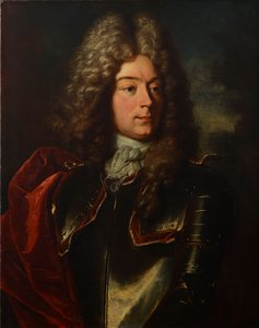 Tyska: Porträtt av Johann Frisching (1668-1726), delägare i Rümligen, officer, fogde i Metzgern.