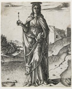 Saint Lucy, ca 1510 (gravyr) av I.I.C.A. Master