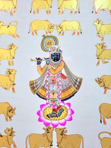 Krishna bland gyllene kor av IMAGINEERS STUDIO
