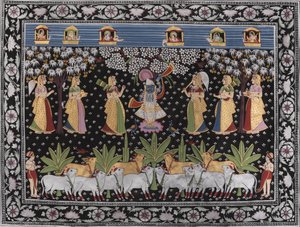 Krishnas gopis och kor