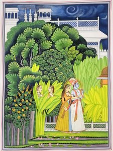 Radha Krishna – Trädgård i månskenet