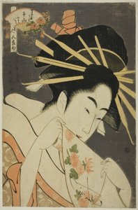 Courtesan Senzan från Chojiya, från serien "Beauties of the Five Festivals (Bijin gosekku)"