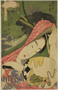 Courtesan Takigawa från Ogiya, från serien "Beauties of the Five Festivals (Bijin gosekku)"