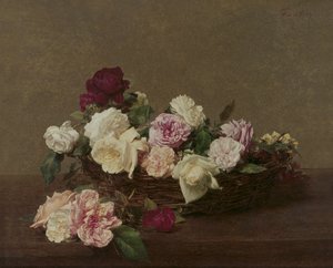 En korg med rosor, 1890