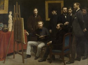 En studio på Les Batignolles, 1870 av Ignace Henri Jean Fantin-Latour
