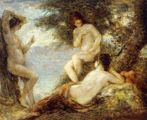 sirener; Sjöjungfrur, ca 1904 av Ignace Henri Jean Fantin Latour