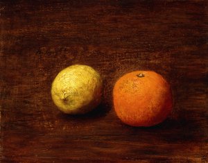 Stilleben, citron och apelsin; Nature Morte, Citron et Orange, 1868 av Ignace Henri Jean Fantin Latour
