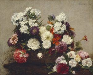 Stilleben med blommor, 1881 av Ignace Henri Jean Fantin-Latour