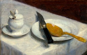 Stilleben med senapskruka av Ignace Henri Jean Fantin-Latour