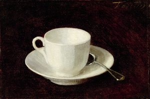Vit kopp och fat, 1864 av Ignace Henri Jean Fantin Latour