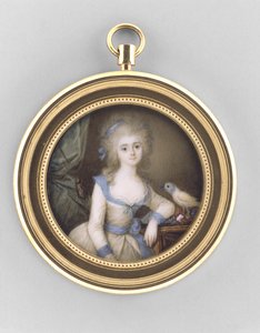 Portrait of a Woman, ca 1785 (akvarell på elfenben, ormolu och glas) av Ignace Jean Victor Campana