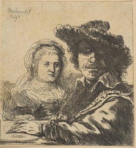 Rembrandt och hans hustru kopia, 1786-1844.