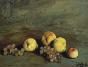 STILLEV (PERSIKA, ÄPPLEN, PÄRON OCH DRUVOR) - XX-TALET av Ignacio Zuloaga y Zabaleta