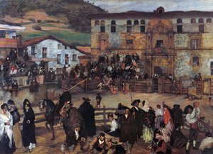 Tjurfäktning i Eibar av Ignacio Zuloaga y Zabaleta