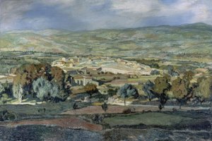 Landskap i Alhama’, 1923, Olja på duk, 87 × 128 cm, AS00699 av Ignacio Zuloaga y Zabaleta