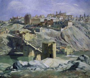LÄTT LANDSKAP AV TOLEDO - 1932 - O / L - 88X101 CM