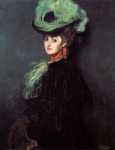 Porträtt av Anny Bourdin (?) av Ignacio Zuloaga y Zabaleta