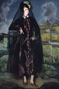 Porträtt av Anita Ramirez i svart, 1916 av Ignacio Zuloaga y Zabaleta
