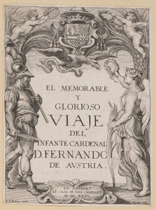 Titelsida för D. De Aedo y Gallert, The...Voyage of the Infante Cardenal... av Ignatius Cornelis Marinus after Sir Peter Paul Rubens