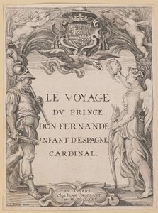 Titelsida för Le Voyage Dv Prince Don Fernande Spädbarn av Spanien, kardinal av Ignatius Cornelis Marinus after Sir Peter Paul Rubens