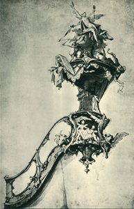 Design för en predikstol, mitten av slutet av 1700-talet, 1943. av Ignatz Günther