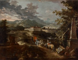 Landskap med Statenenbergs slott av Ignaz Flurer