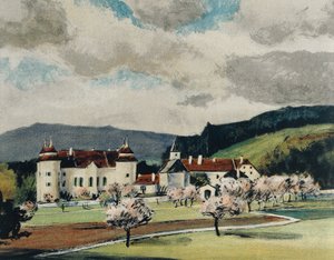 Weinzierl slott nära Wieselburg, ca 1909 (akvarell på papper) av Igo Potsch