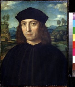 ""Porträtt av en man"" Målning av Francesco Raibolini säger Il Francia (1450-1518) Pushkin Museum, Moskva
