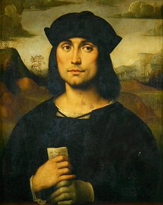 Porträtt av Evangelista Scappi (tempera på trä)