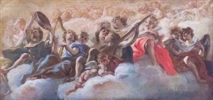Konsert av änglar av Il (1639-1709) Baciccio