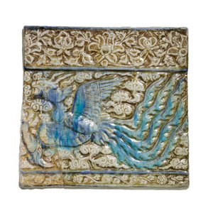 Kakelplatta med fenix, från Kashan, Iran, ilkhanidisk period, tidigt 1300-tal (stonepaste) av Ilkhanid Ilkhanid