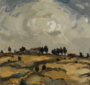 Höstlandskap med moln