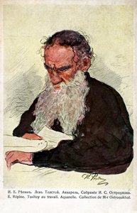 Leo Tolstoy på jobbet av Repin