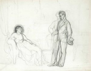 Adelina Patti (1843-1919) som Violetta i operan La traviata av Giuseppe Verdi par Repin, Ilya Yefimovich (1844-1930), Slutet av 1860-talet - början av 1870-talet - Penna på papper - Konstantinpalatset, St. Petersburg av Ilya Efimovich Repin