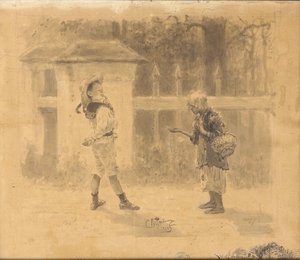 Flickan som tigger, 1889 av Ilya Efimovich Repin