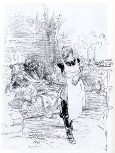 Illustration till romanen Ivan Iljitjs död av Leo Tolstoj, 1896 av Ilya Efimovich Repin